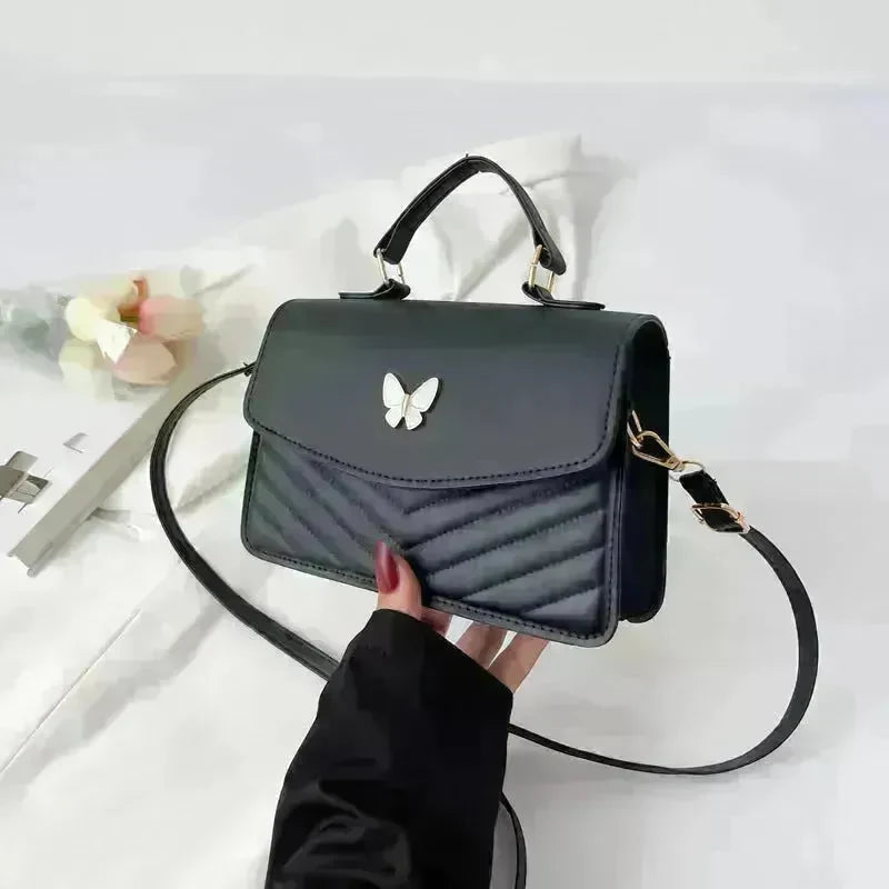 Ladies Leather Square Shaped Flap Quilted Crossbody bag for women - EX-STOCK CANADA