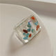 New Transparent Resin Ring Fruit Square Ring Acrylic Ring - EX-STOCK CANADA