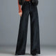 Gold Silk Striped Velvet Wide Leg trouser Pants Women - EX-STOCK Canada