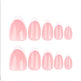 24 PCS Minimalist Nail Art With Short Circles Press On Nails Short Almond Fake Nails Oval French Tip False Nails EX-STOCK Canada 