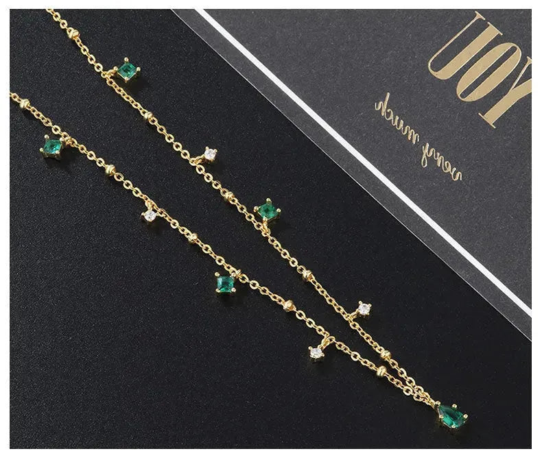 Generous water drop emerald zircon necklace - EX-STOCK CANADA