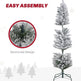 5ft Artificial Prelit Christmas Tree With Warm White LED Light, Snow Flocked Branches, Metal Base, Pencil Xmas Tree EX-STOCK Canada 
