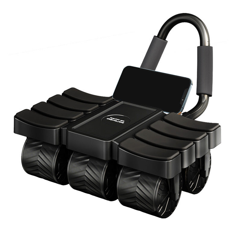 Six-Wheel Automatic Rebound Ab Roller with Elbow Support – Black or Red