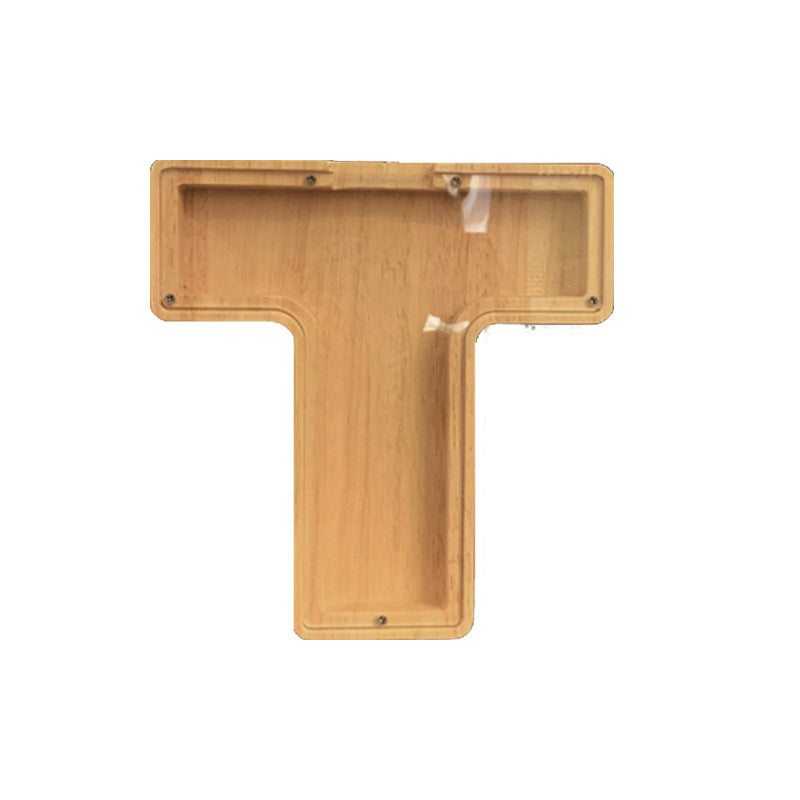 Wooden letter 'T' on a white background