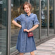 Casual Short sleeve Loose denim dress - EX-STOCK Canada