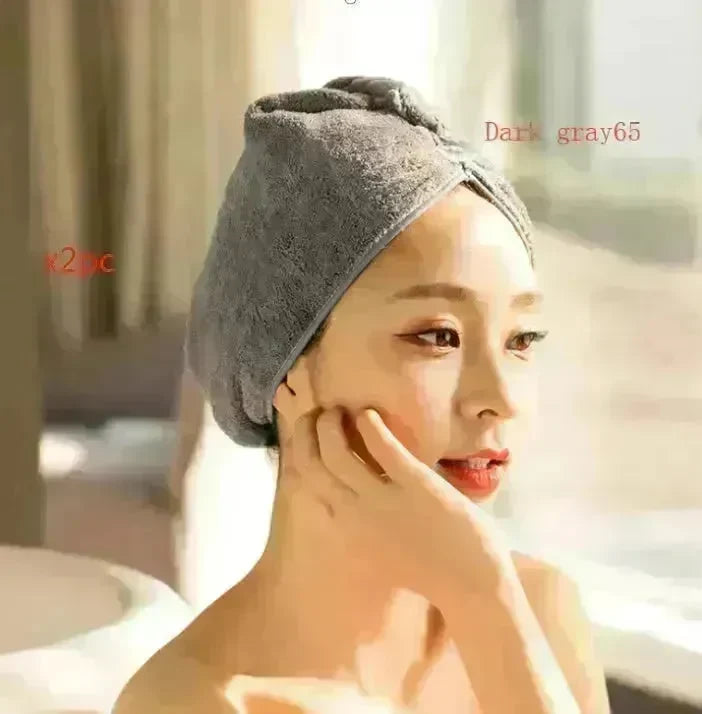 Women's Microfiber Hair Dryer Cap Absorbent Hair Towel. - EX-STOCK CANADA