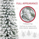 9ft Snow-Flocked Artificial Christmas Tree, Slim Pencil Xmas Tree With 714 Realistic Branches, Metal Base, Green EX-STOCK Canada 