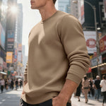 Fleece-lined Crew Neck Sweater Male Loose Casual Top EX-STOCK Canada 
