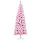 6 FT Snow Flocked Artificial Christmas Tree, Pencil Xmas Tree With Realistic Branches, Auto Open And Steel Base, Pink EX-STOCK Canada 