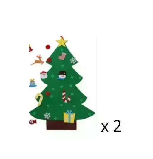 DIY Felt Christmas Tree New Year Toddler Kids Handmade Gift Toys Door Wall Hanging Ornaments Holiday Party Home Decor Set - EX-STOCK CANADA