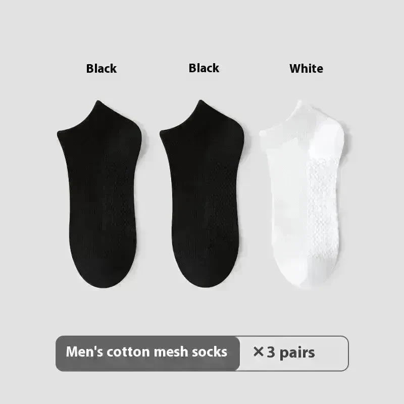 Cotton Anti-Pilling Ankle socks absorbing Invisible Tight Mesh Boat Socks - EX-STOCK CANADA