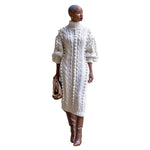 Buy Cashmere Winter Split Turtleneck knitted Midi Thick Sweater Dress - EX-STOCK Canada