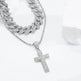 Full Diamond Cross Pendant Cuban Link Chain - EX-STOCK CANADA