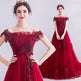 Fashionable Red One-shoulder Wedding Toast Dinner Annual Party Bridesmaid Dress Skirt EX-STOCK Canada 