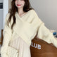 Women's Slouchy Knit Top – Apricot Solid Colour Winter Knitted Top S to 2XL