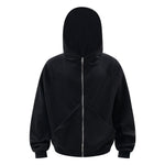 Men's Split Splicing Zip-Up Cardigan Hoodie – Street Fashion Sweatshirt