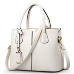 Women's PU Leather Lychee Pattern Shoulder Bag – Portable Crossbody Messenger Bag white 
