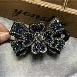 Elegant Rhinestone Barrette Flower Hair Clip