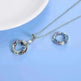 925 Silver Circle Crystal Pendant Necklace for Women Girls - EX-STOCK CANADA