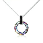 925 Silver Circle Crystal Pendant Necklace for Women Girls - EX-STOCK CANADA