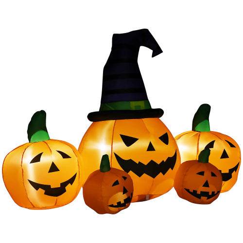 Outsunny 73L Inflatable Halloween Decoration,5 Pumpkin, Blow Up Outdoor LED Yard Display, Waterproof - EX-STOCK Canada