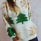 Women's Fashion Christmas Tree Jacquard Round Neck Long Sleeve Pullover Sweater top - EX-STOCK Canada