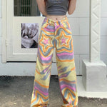 Real Shot American Retro High Street Graffiti XINGX Rendering Baggy Jeans Pant For Women - EX-STOCK Canada