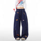 Lazy  Sausage Dog Embroidered Machete Sweatpants Autumn Loose Casual 