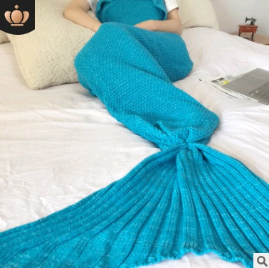 Hot Mermaid Blanket Handmade Knitted Sleeping Wrap TV Sofa Mermaid Tail Blanket Kids AdultBaby Crocheted Bag Bedding Throws Bag EX-STOCK Canada 