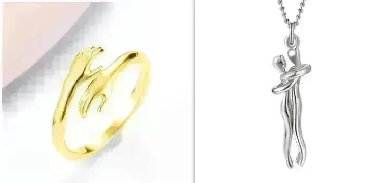 Alloy Simple Hands Hug Ring Opening Adjustable Jewelry - EX-STOCK CANADA