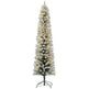 7ft Artificial Prelit Christmas Tree With Warm White LED Light, Snow Flocked Branches, Metal Base, Pencil Xmas Tree EX-STOCK Canada 