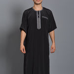 Medium Long Sleeve New Embroidery Men's Muslim Robe Arabic Robe - EX-STOCK Canada