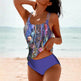 Bikini Beach Print Suspender Swimsuit Suit - EX-STOCK Canada