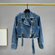 Long sleeved Short Denim Coat Women's Denim Jeans Cropped Jacket - EX-STOCK Canada