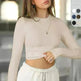 Elegant Chic Long sleeve Elastic Crop Top for Women - EX-STOCK CANADA