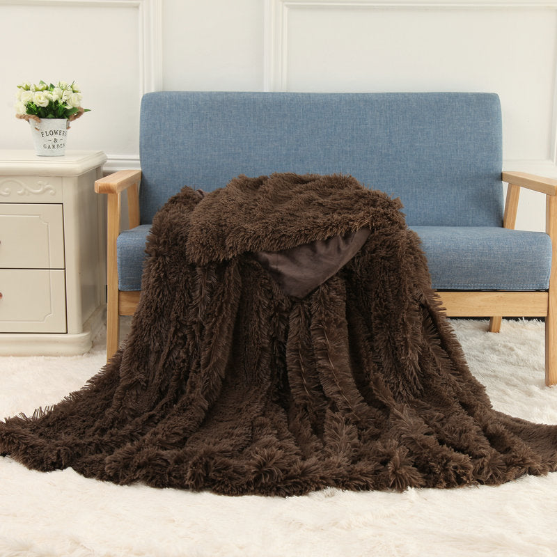 Plush Blanket Double-layer Blanket Multifunctional EX-STOCK Canada 