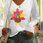 Women's V-neck Long Sleeved T-shirt - EX-STOCK CANADA