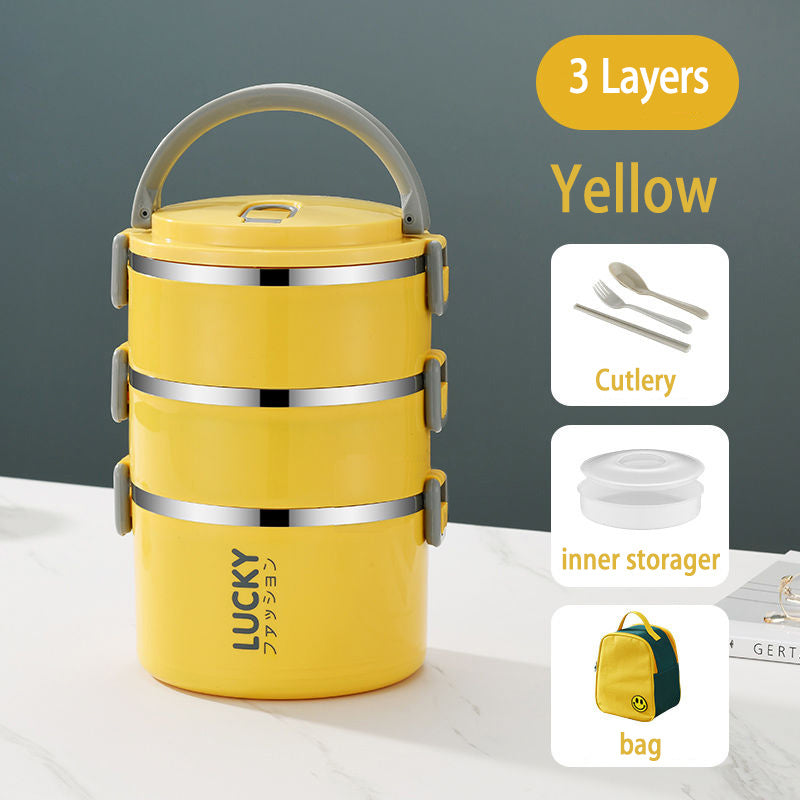 Stainless Steel Microwave Oven Sealed Insulated Lunch Box With Lid EX-STOCK