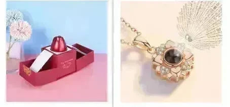 Hot Valentine's Day Gifts Metal Rose Jewelry Gift Box Necklace For Wedding Girlfriend Necklace Gifts - EX-STOCK CANADA