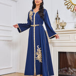 Dubai Abaya Gown Dress With Printed Hot-stone And Embroidered Detailing - EX-STOCK Canada
