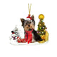Christmas Family Puppies Decorate Trees With Lights - EX-STOCK CANADA