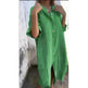 Women Loose Casual Half Sleeve Cotton Linen Buttoned down  Shirt Dress - EX-STOCK CANADA