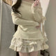 One-Shoulder Long Sleeve Knit Top for Women – Stylish White Knitwear Canada USA