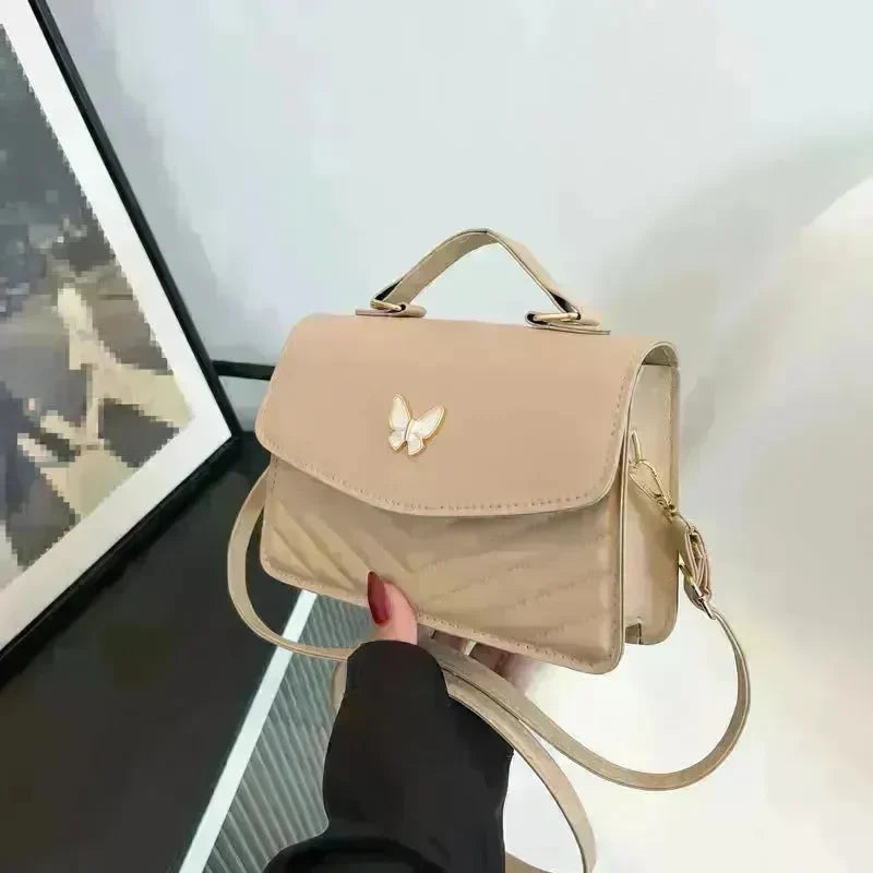 Ladies Leather Square Shaped Flap Quilted Crossbody bag for women - EX-STOCK CANADA