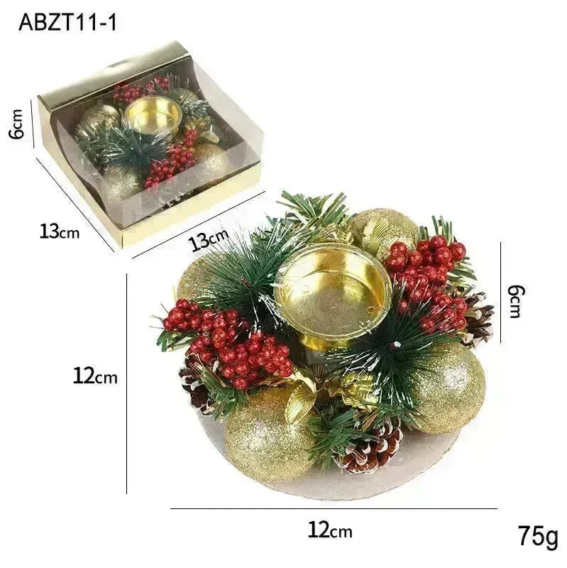 Christmas candle wreath Xmas New Year candle holders decors - EX-STOCK CANADA