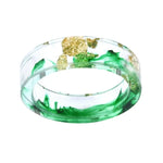 New dried flower resin ring Sen Xiao small  handmade flower gold foil color Epoxy ring - EX-STOCK CANADA