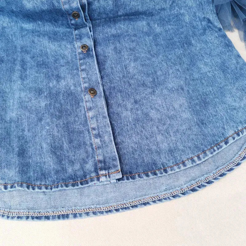 Single Breasted Lapel Frayed denim jacket Clothing top women - EX-STOCK CANADA