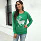 Fawn Reindeer jacquard christmas sweater Round neck women - EX-STOCK Canada
