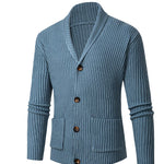 Single-breasted Long Sleeve Lapel Sweater Men's Clothing EX-STOCK Canada 