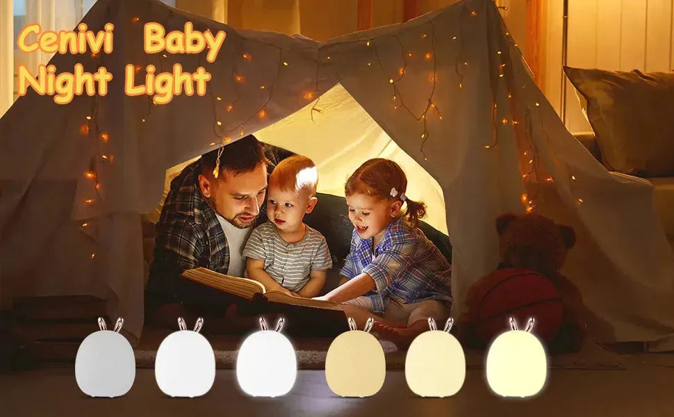 Baby Feeding, Adjustable, Creative, Rabbit, Elk Touch Light, Clap Light, Small Electric Light, Soft Baby Lamp toy - EX-STOCK CANADA